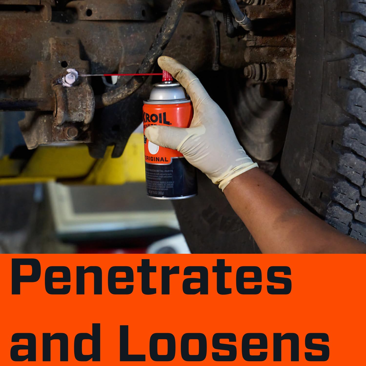 Kroil Original Penetrating Oil - 16.5oz Aerosol Spray (Case of 6) | Rust Remover & Corrosion Inhibitor for Rusted Bolts, Metal Parts, Hinges, Chains | Industrial & Home Use for Automotive, Machinery, Tools & DIY Projects (AZKS162C6)