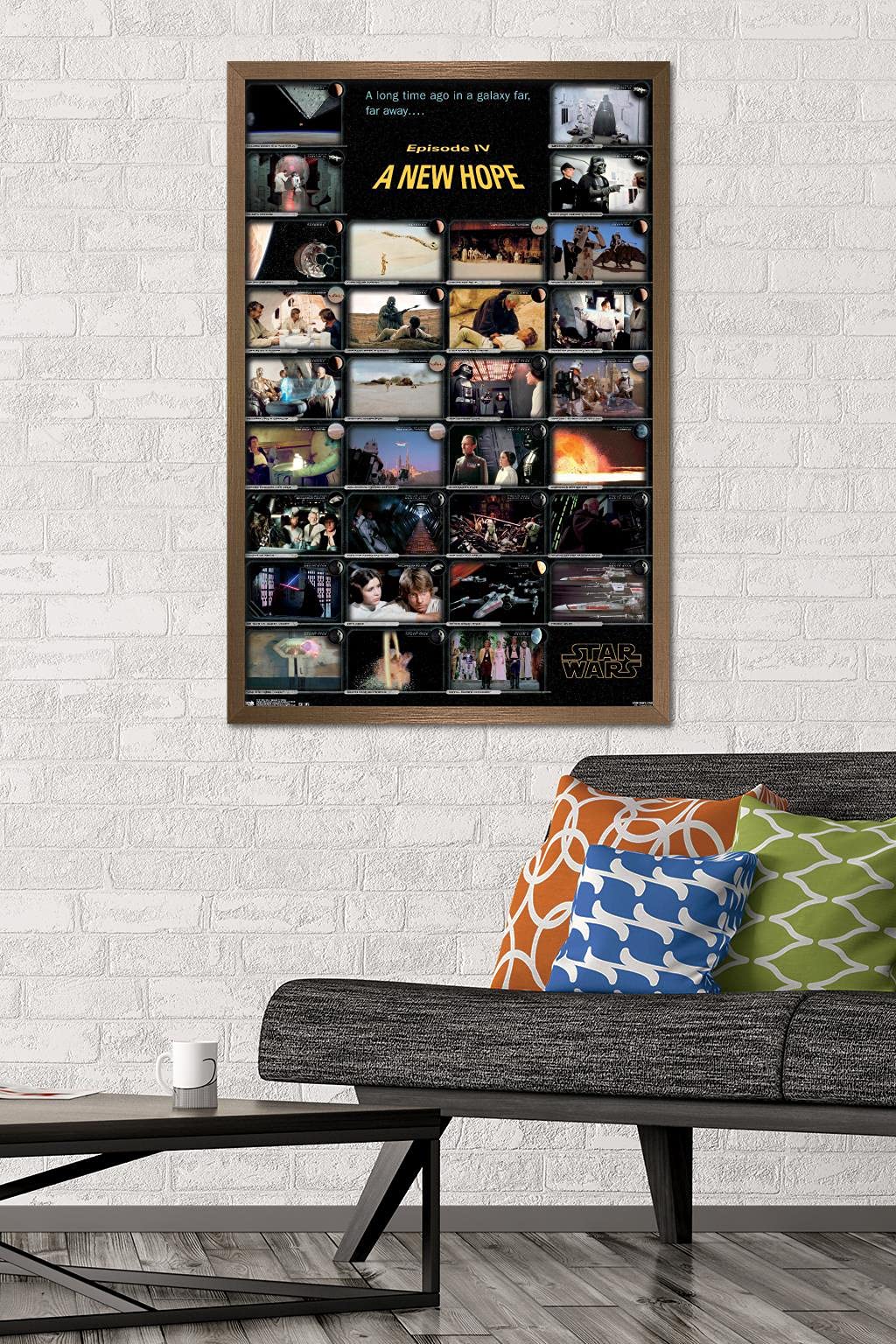 Star Wars A New Hope Framed Wall Poster 22.375 x 34 Inches - Bronze Frame | Home Theater Decor, Movie Room Art, Sci-Fi Fan Gift