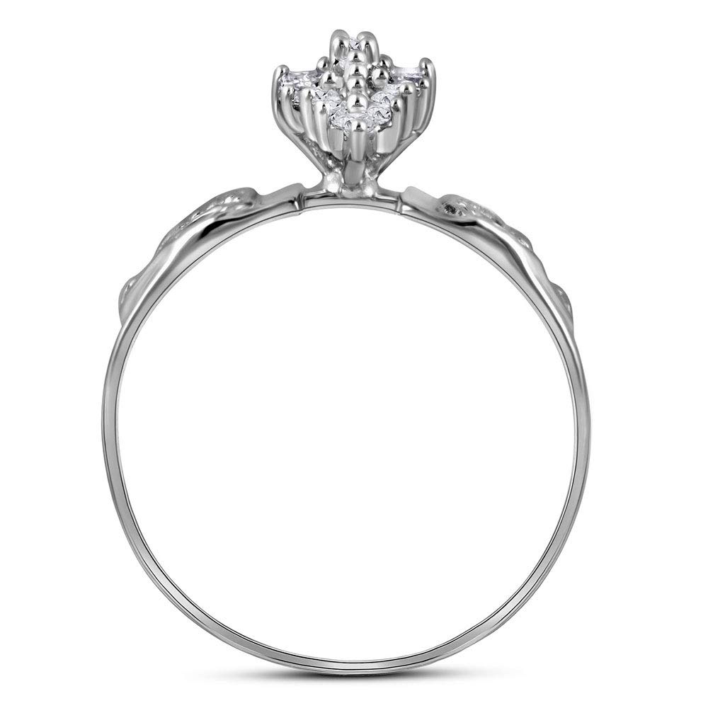 Sterling Silver Women's Round Diamond Heart Mom Cluster Ring - 1/8 Cttw, Elegant Gift for Mother's Day, Anniversary & Valentine's Day