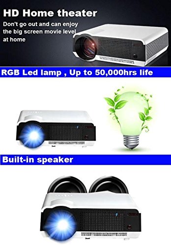 Gowe Full HD 200W LED Projector - 3500 Lumens 1280x800 Resolution, 3D Ready Home Theater Projector for Movies, Gaming & Outdoor Entertainment