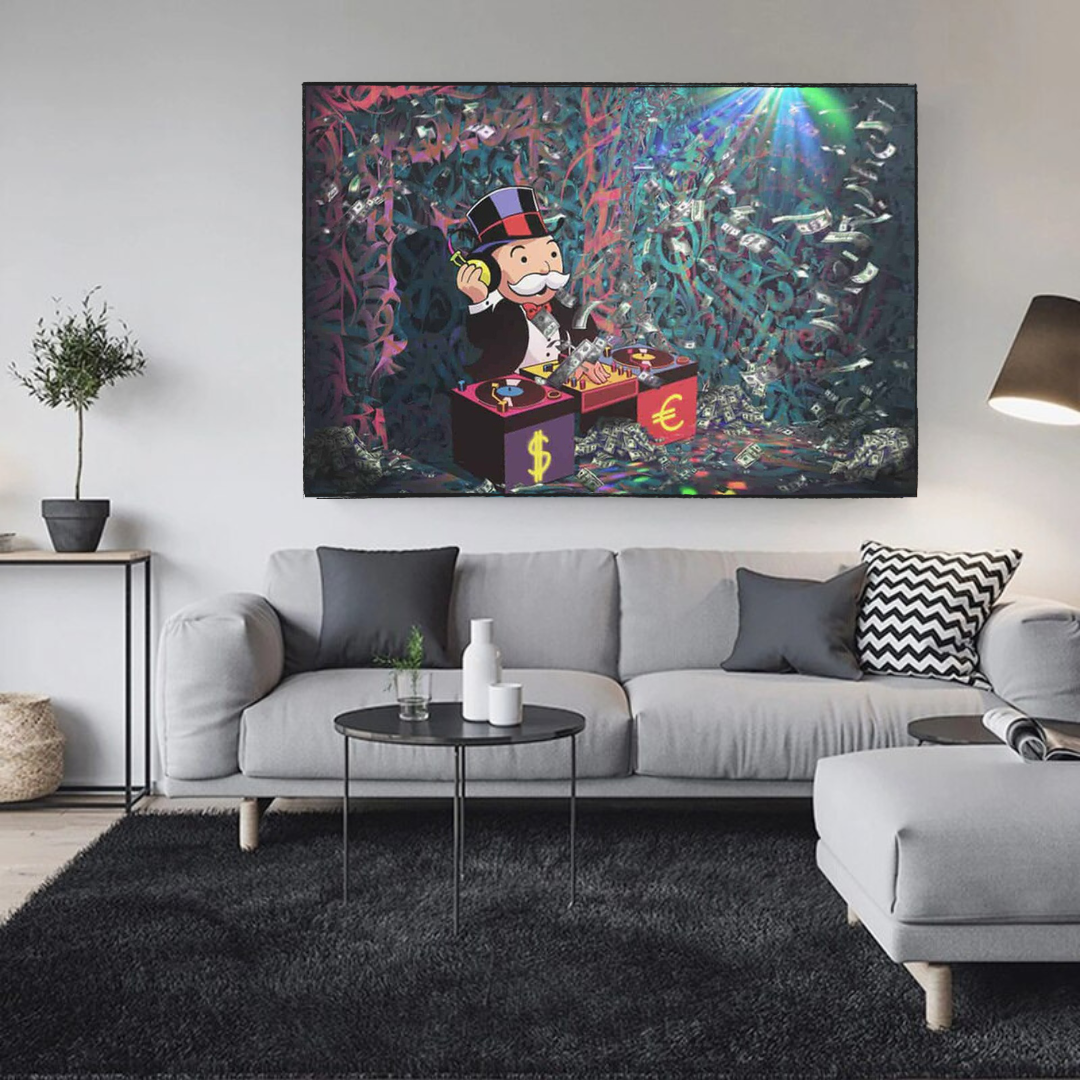 Alec Monopoly DJ Wall Art - Unique Beats & Club-Themed Canvas Prints for Music Lovers | Perfect for Home, Office & Music Studio Decor