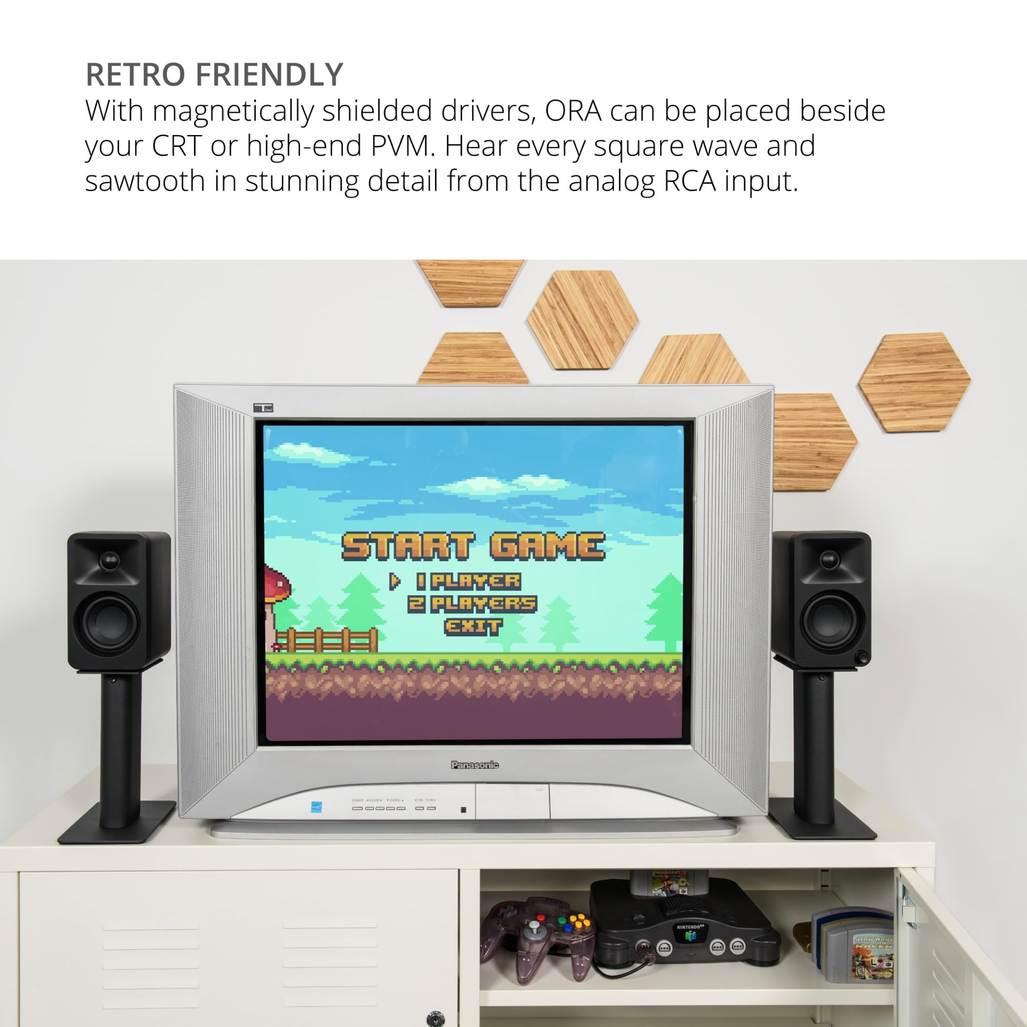 Kanto ORAMR 100W Bluetooth 5.0 Computer Speakers with USB-C Input | Bi-Amplified Studio Monitor | 100Hz Auto Crossover | Hi-Fi Sound for Gaming, Music & Home Office | Red Desktop Speakers Pair