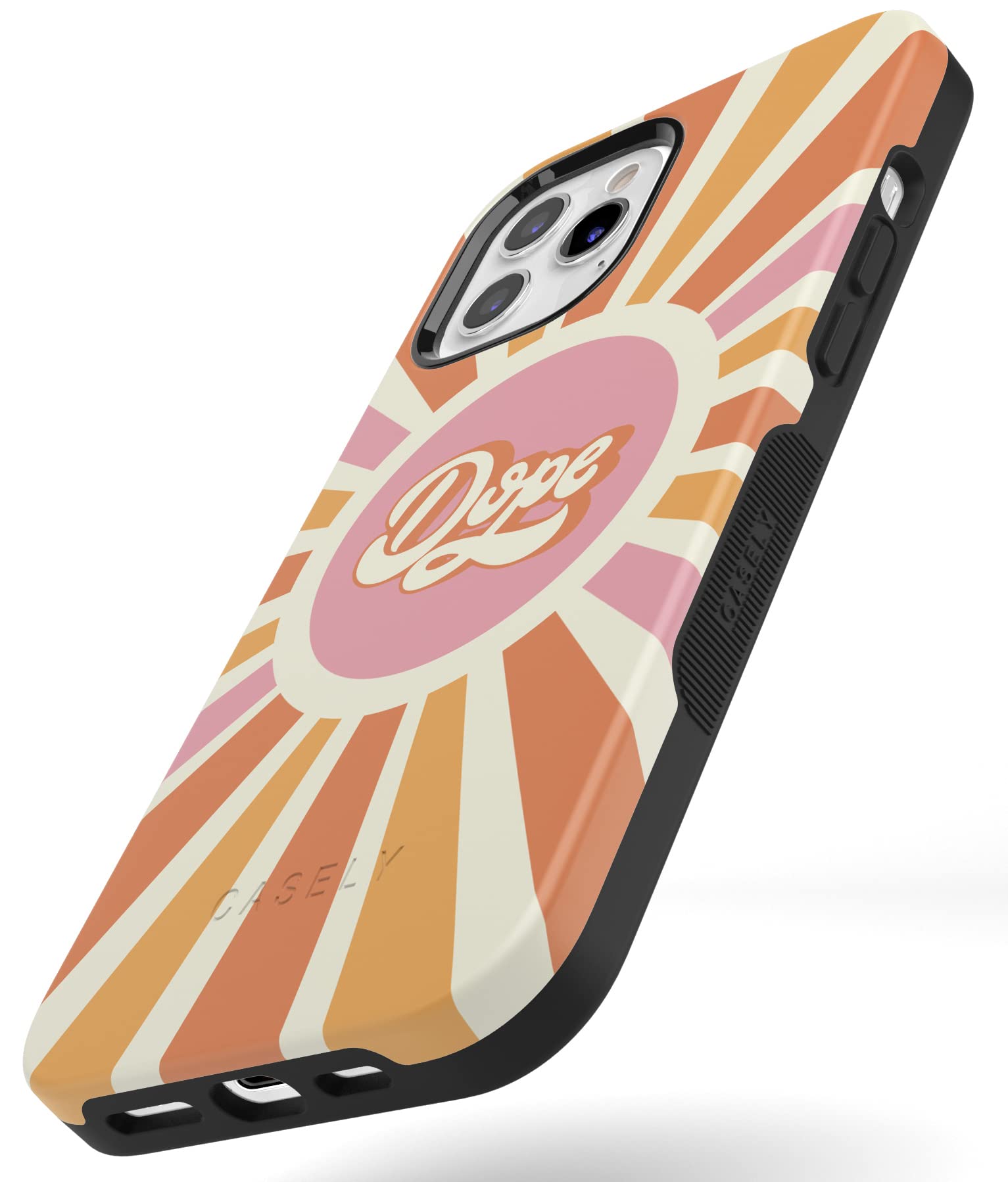 Casely iPhone 11 Pro Max Case - Retro Sun Colorblock Protective Phone Cover | Shockproof & Slim Design | Perfect for Everyday Use, Travel & Outdoor Activities