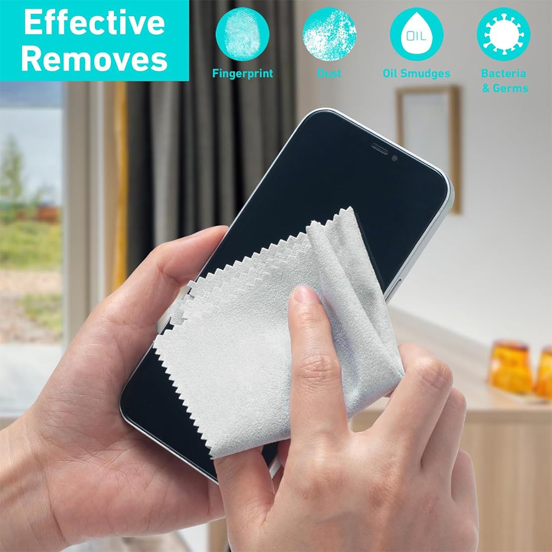 Premium Microfiber Cleaning Cloths for Glasses, Phones, Laptops, Tablets & Camera Lenses - Ultra Soft, Lint-Free, Scratch-Resistant (5 Color Pack) - Perfect for Home, Office, Travel & Electronics Care