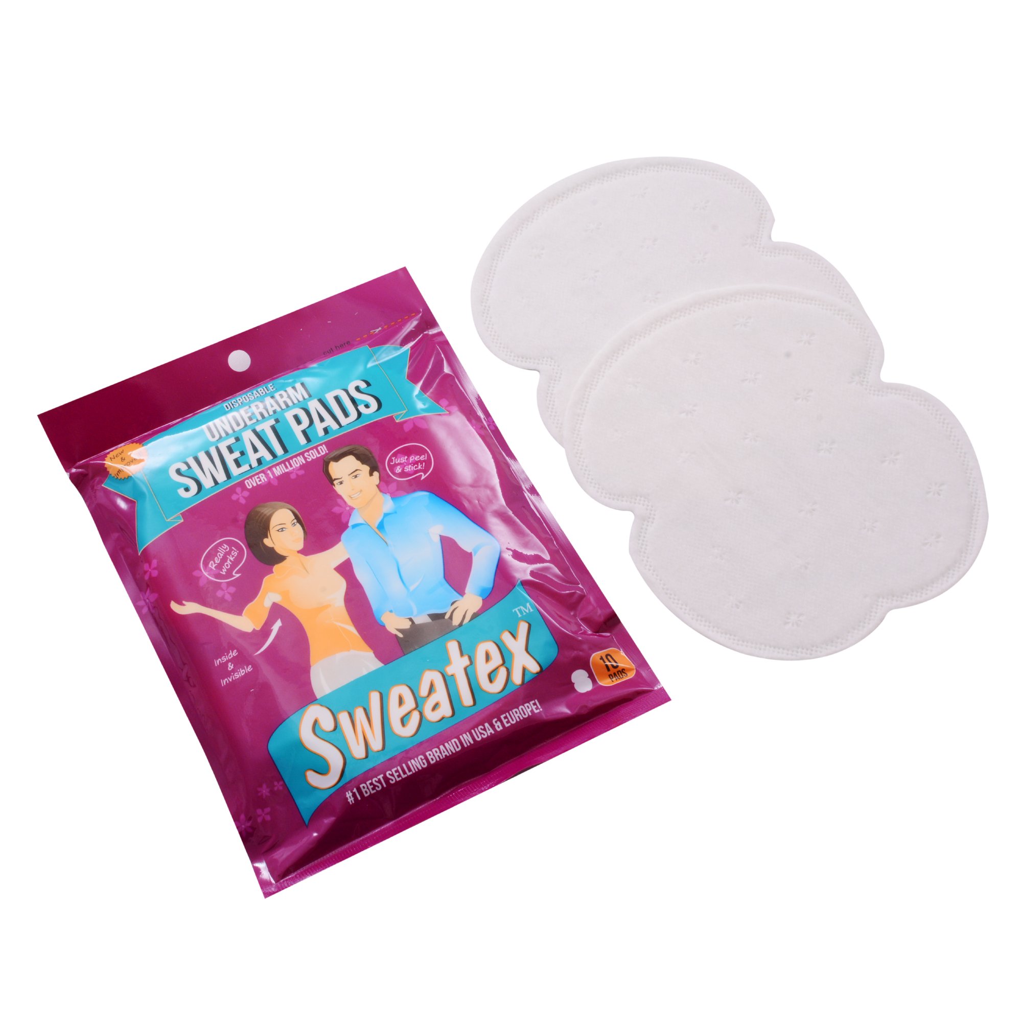 SWEATEX Disposable Underarm Sweat Pads - 20 Pads (2 Packs) - Absorbent Anti-Perspiration Shields for Men & Women - Perfect for Workouts, Office & Daily Use