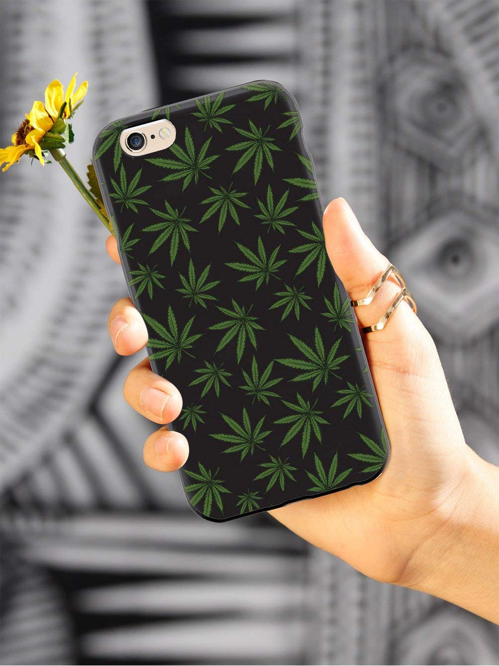 Inspired Cases - 3D Textured Protective Phone Case for Apple iPhone 12 Mini - Marijuana Leaf Design - Black | Durable & Stylish Cover for Everyday Use, Perfect for Outdoors & Travel