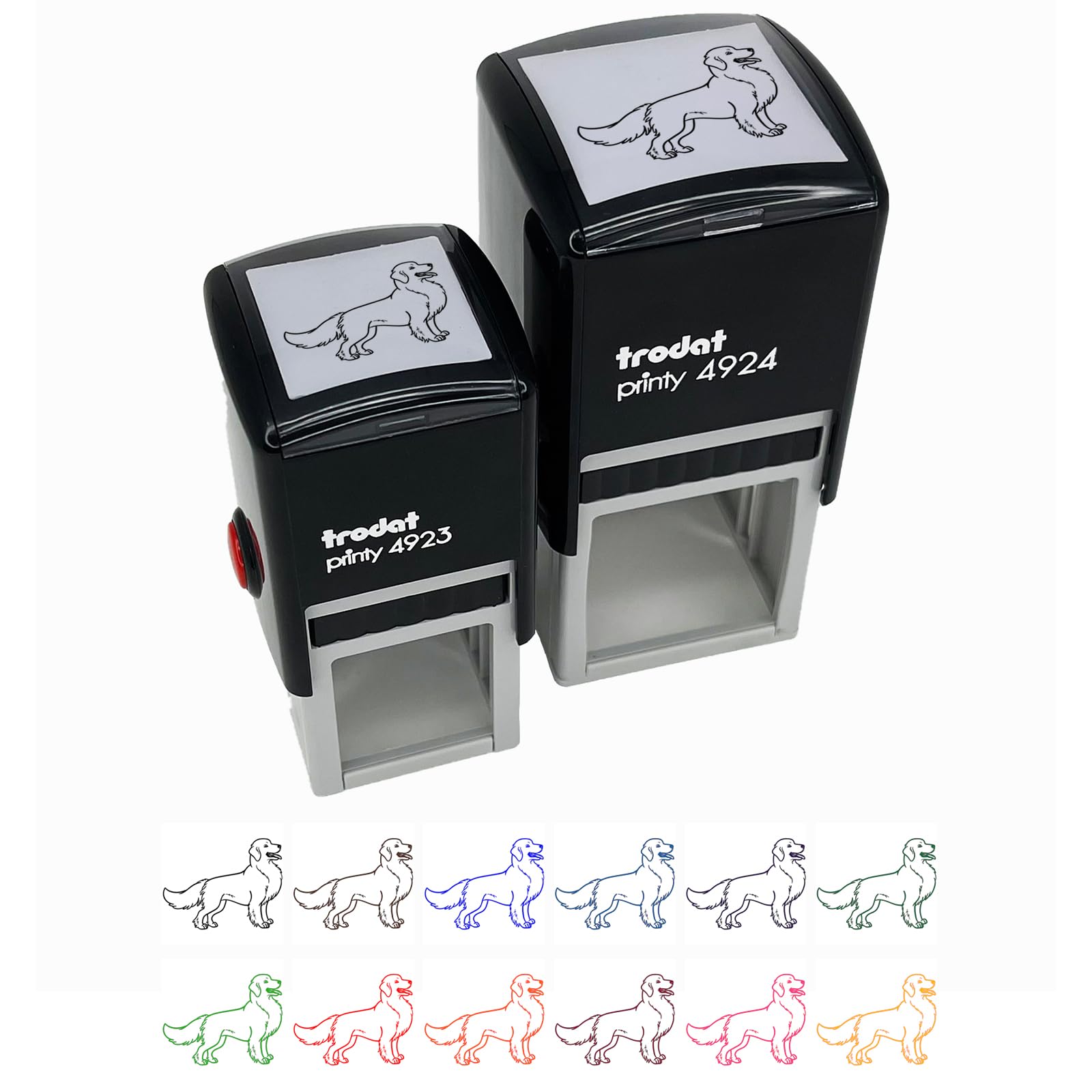 Golden Retriever Dog Self-Inking Rubber Stamp - 1 Inch Small Pet Stamp with Blue Ink - Perfect for Scrapbooking, DIY Crafts, and Personalized Gifts