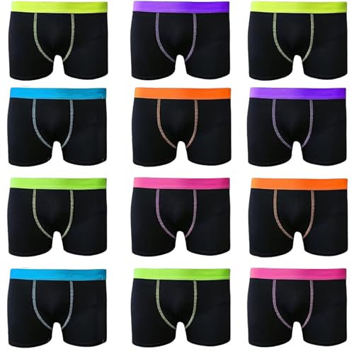 12 Pack Black With Neon Band Trunk/Boxer