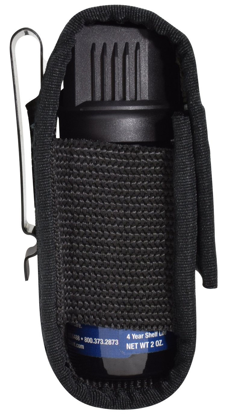 Tactical Metal Belt Clip Pepper Spray Holster for 1.5-2 oz Canisters - Police Duty Belt Accessory, Law Enforcement Gear, Personal Safety Pouch for Hiking & Outdoor Activities (Pepper Spray Not Included) - Perfect for Jogging, Camping & Self Defense