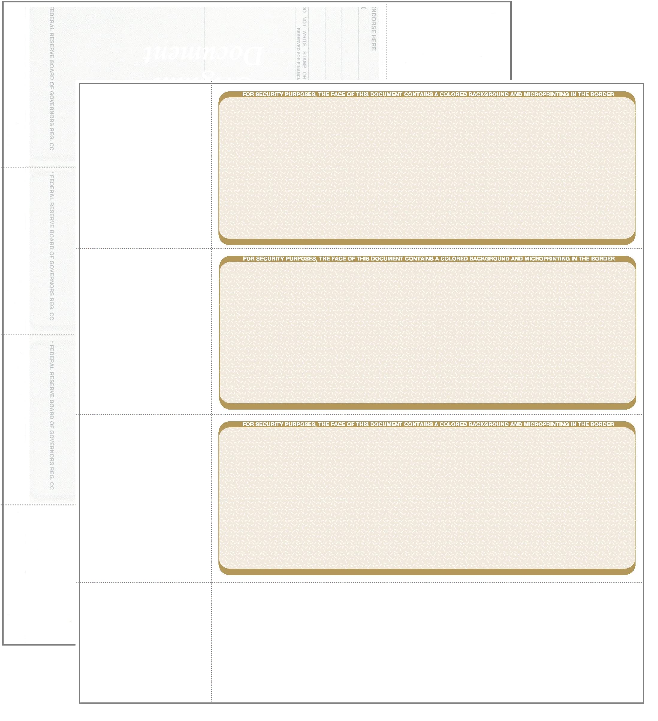 Blank Personal Wallet Checks 3 on a Page - 100 Sheets (300 Checks) Gold Diamond Design - Compatible with VersaCheck, QuickBooks, Quicken & Laser Printers | Perfect for Small Business Accounting, Bill Payments & Personal Finance Management
