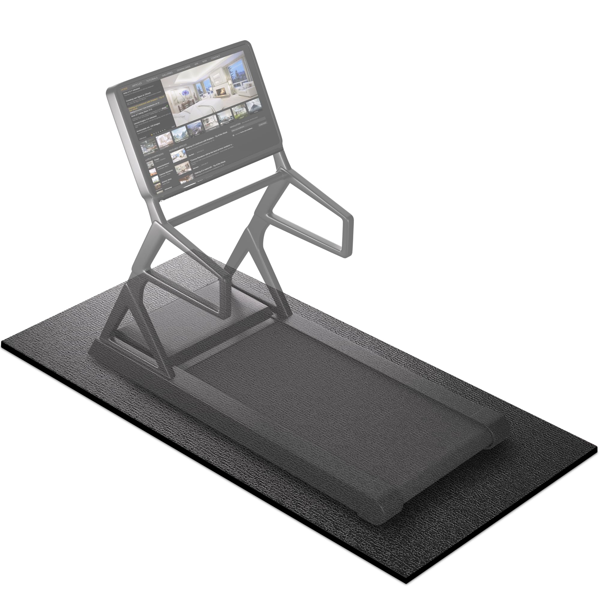 Premium Treadmill Mat for Hardwood & Carpet - 7'x3'/6'x3'/6'x2.5'/5.6'x2'/4'x2' Size Options, 6mm Thick Gym Floor Protection - Compatible with Peloton Bike, Indoor Spin Bike & Elliptical - Ideal for Home Gym, Cardio Workouts & Equipment Protection