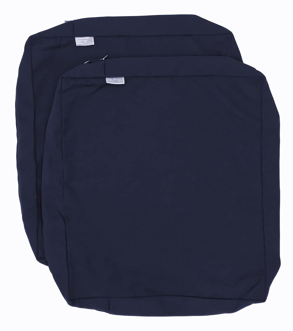 Premium Waterproof Outdoor Chair Cushion Covers - Dark Navy, 22