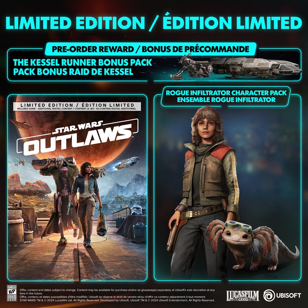 Star Wars Outlaws Limited Edition (Amazon Exclusive) for PlayStation 5 - Collector's Edition with Exclusive Content | Perfect for Gaming Enthusiasts & Star Wars Fans | Ideal for Home Entertainment & Gift Giving