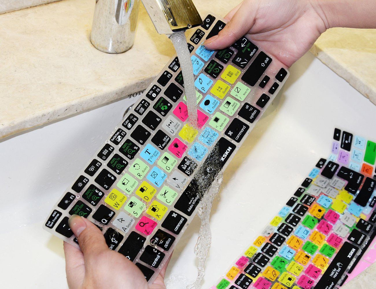 XSKN Silicone Keyboard Cover for Adobe InDesign - Shortcut Stickers Compatible with MacBook Air & Pro 13