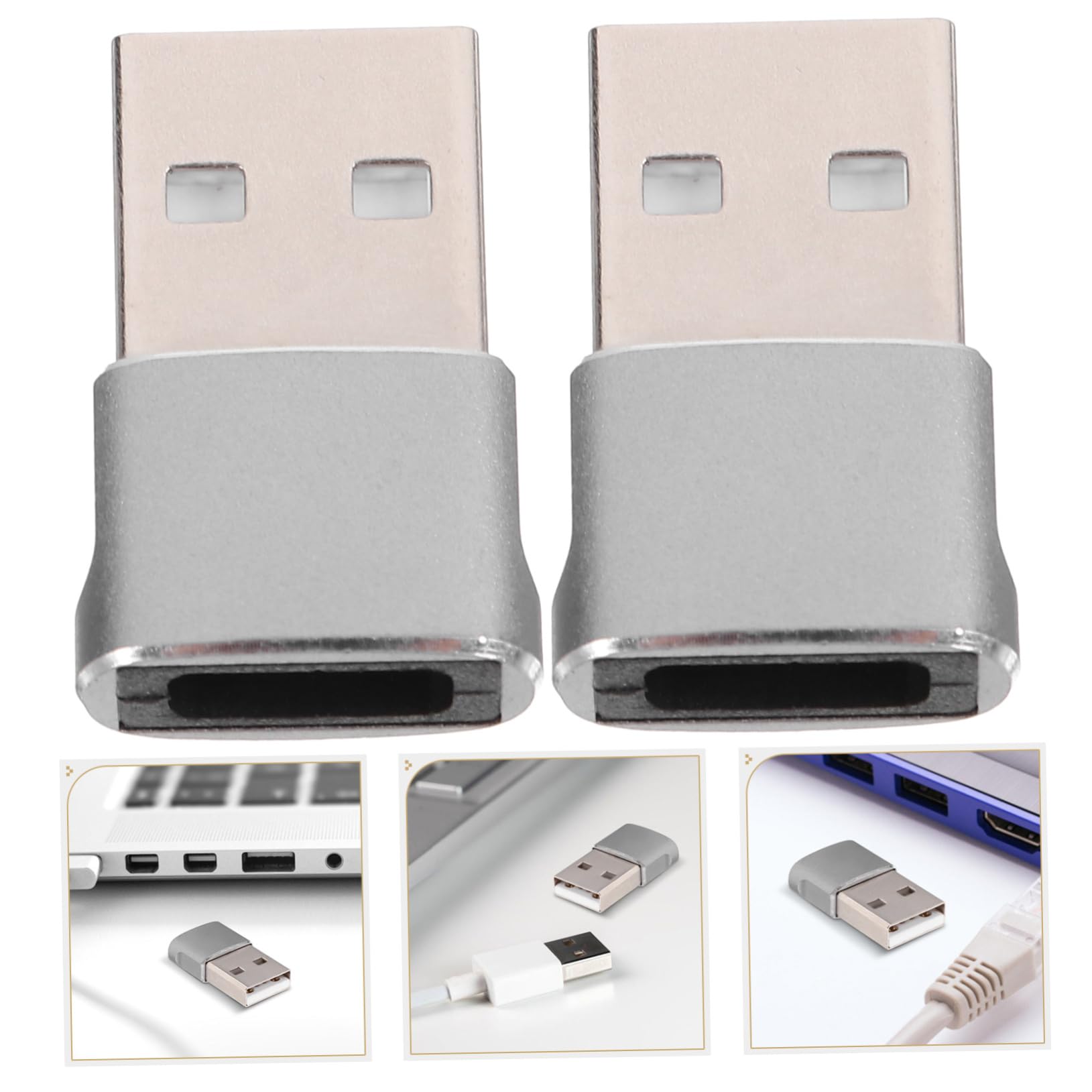 Hemobllo 4-Pack USB Type C Adapter - USB to USB-C Converter for iPhone, Samsung, MacBook - Fast Charging & Data Sync - Durable Aluminum Alloy - Perfect for Travel, Office & Home Use