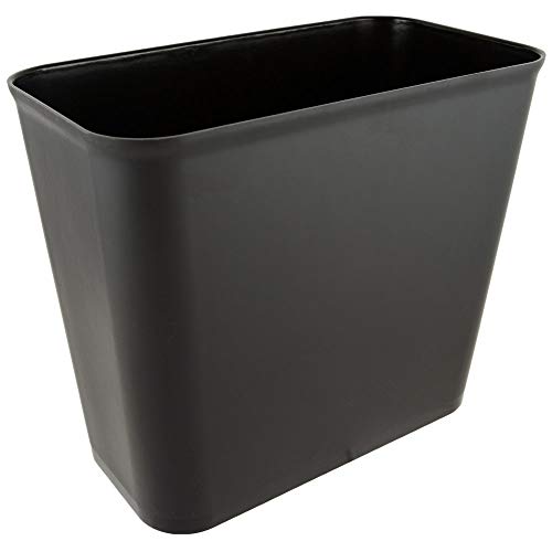 27 Qt. (6.75 Gallons / 25 Liters) Black Rectangular Fire-Resistant Medical Waste Basket - Heavy Duty Trash Can for Home, Kitchen, Office & Commercial Use | Ideal for Recycling, Medical Waste Disposal & Daily Trash Collection