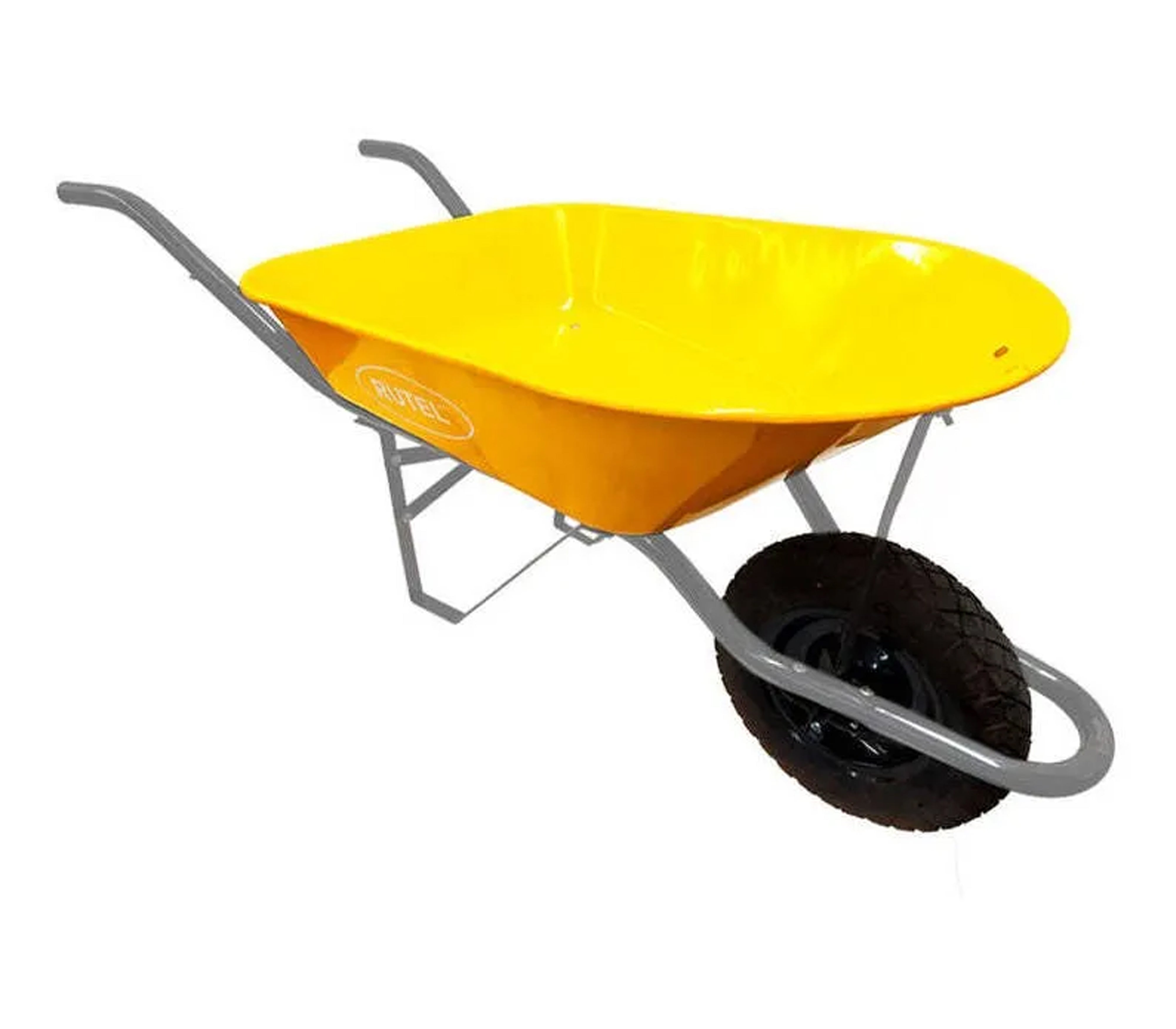 Heavy Duty Construction Wheelbarrow - Durable Steel Frame & Pneumatic Tire for Building, Gardening, Landscaping - Perfect for Moving Soil, Gravel, and Construction Materials