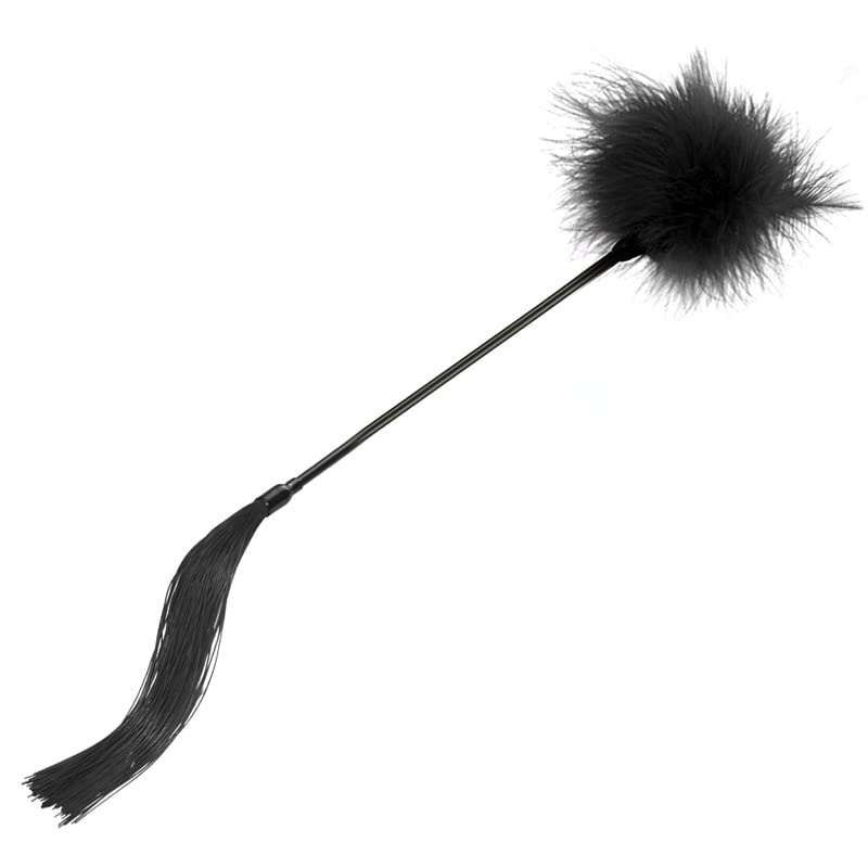 Sensual Silicone Feather Whip - Soft & Flexible Adult Toy for Couples, BDSM Play, Teasing & Flirting - Multi-Color Options (Black) - Perfect for Romantic Nights & Spicing Up Your Relationship