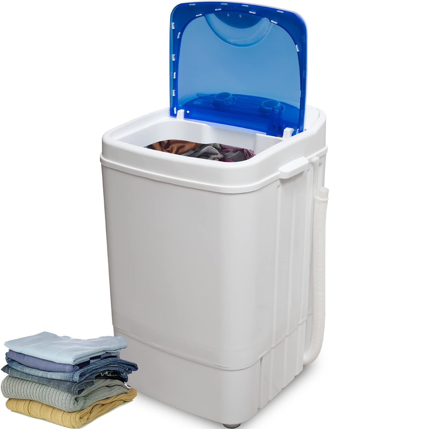 Portable Washing Machine 8.8 lbs Capacity - Compact Laundry Washer for Apartments, Dorms, Tiny Homes - 250W Power with Wash & Gentle Spin Cycle - Includes Drain Hose - ETL Certified - Perfect for Small Spaces & RV Living