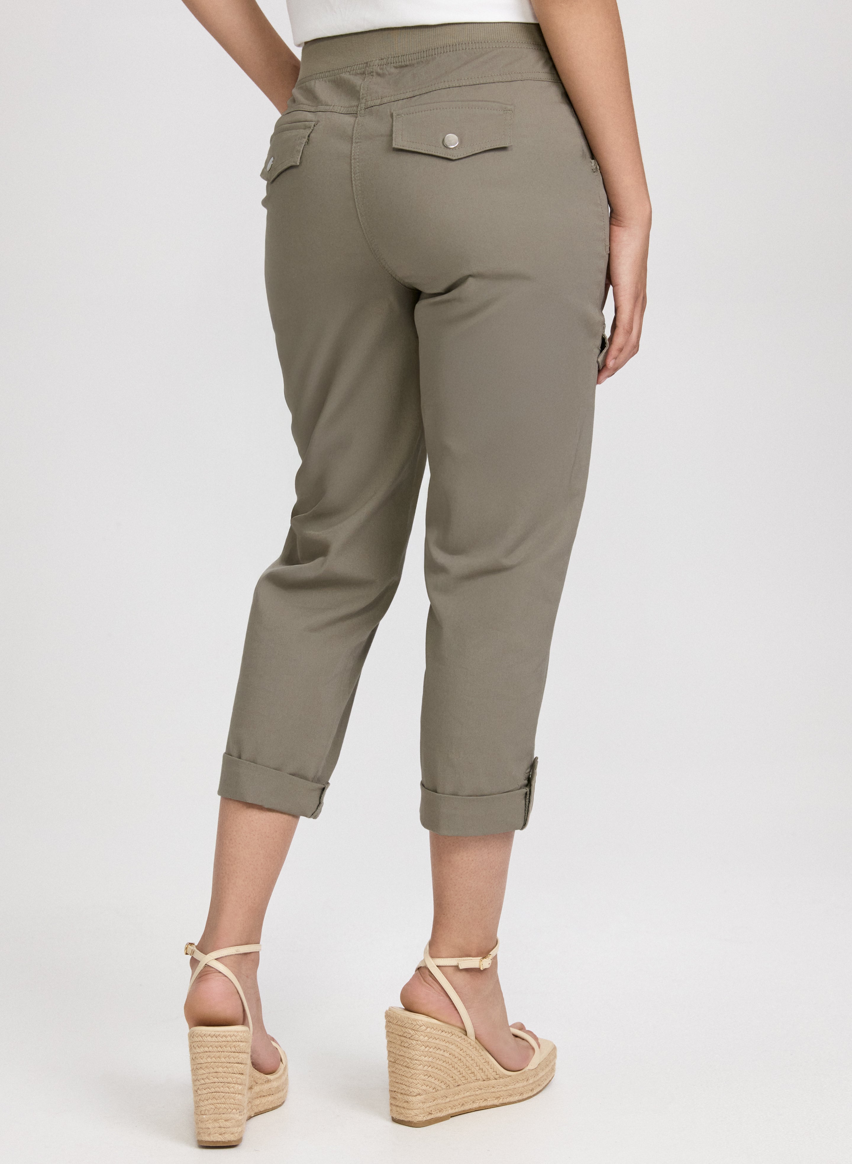 Breathable Cotton Drawstring Waist Cargo Capris for Women - Comfortable Outdoor Hiking, Travel & Casual Wear