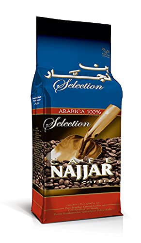 Premium Café Najjar Turkish Coffee - 100% Arabica Ground Coffee Beans, Dark Roast, Authentic Lebanese & Arabic Coffee (1 Pound) | Perfect for Turkish Coffee Makers & Traditional Brewing at Home or Office