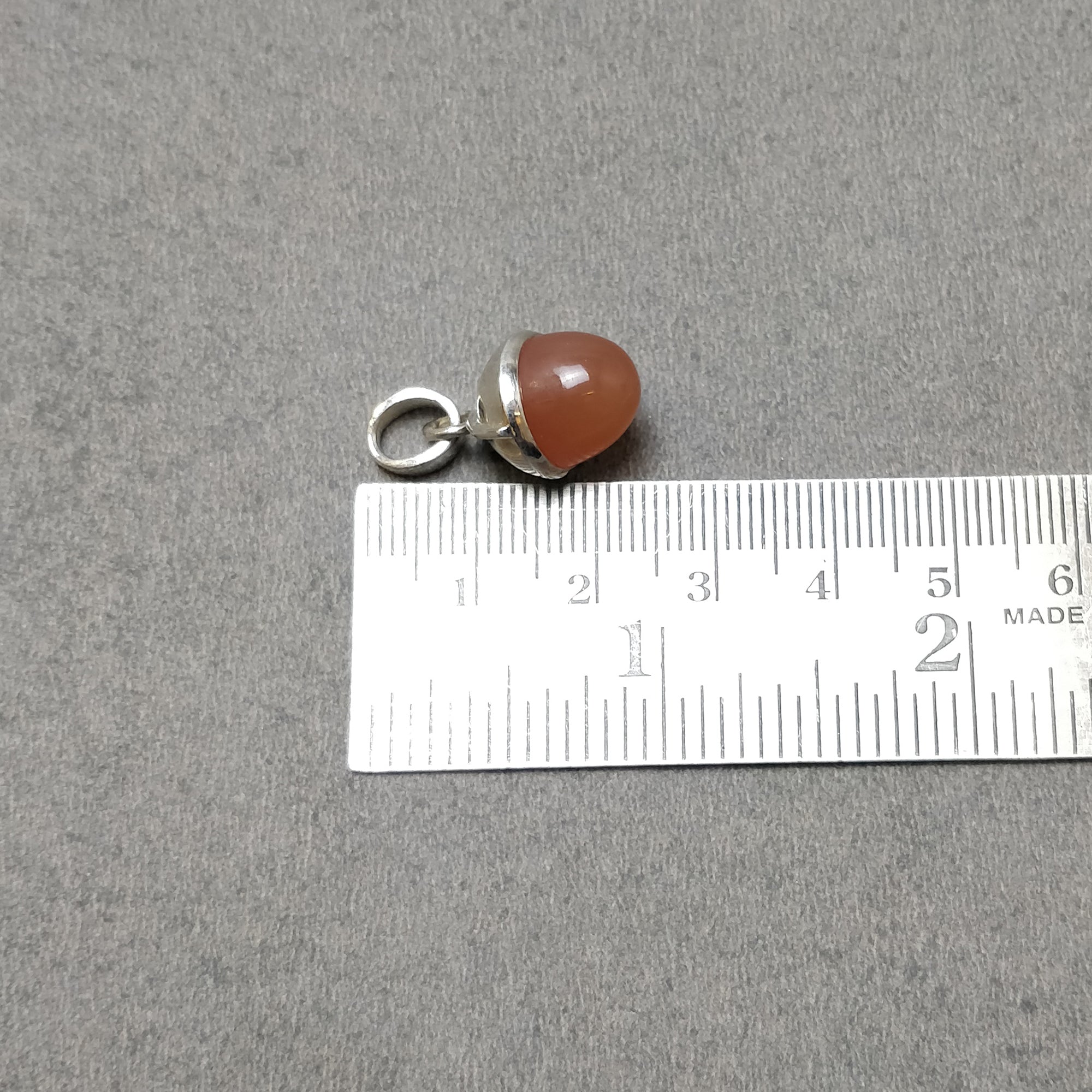 Brown Moonstone Gemstone 925 Sterling Silver Pendant Necklace - 4.00gms Approx, Fashion Bullet Pendant with Loop - Perfect Gift for Women, Birthday, Anniversary & Special Occasions