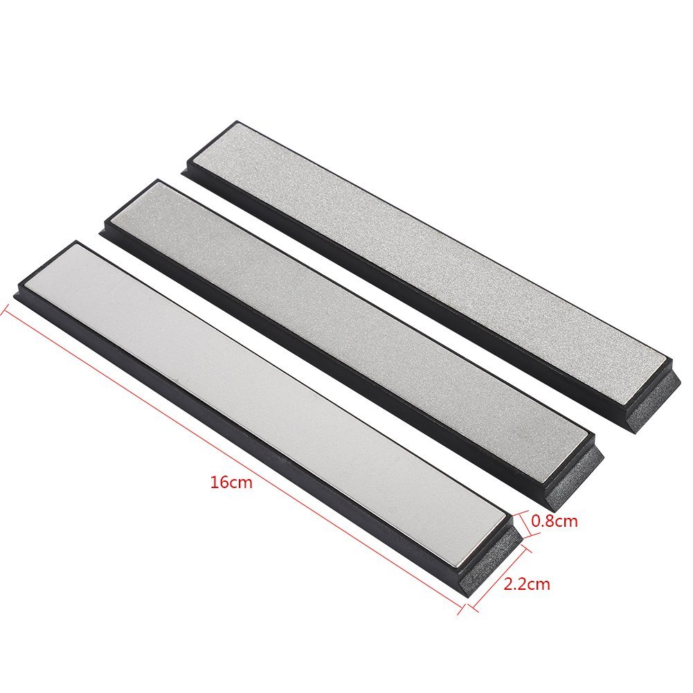 Premium 3-Piece Diamond Sharpening Stone Set (240/600/1000 Grit) - Professional Knife Sharpener for Kitchen Knives, Scissors & Outdoor Tools - Ideal for Home Chefs, Camping & DIY Projects