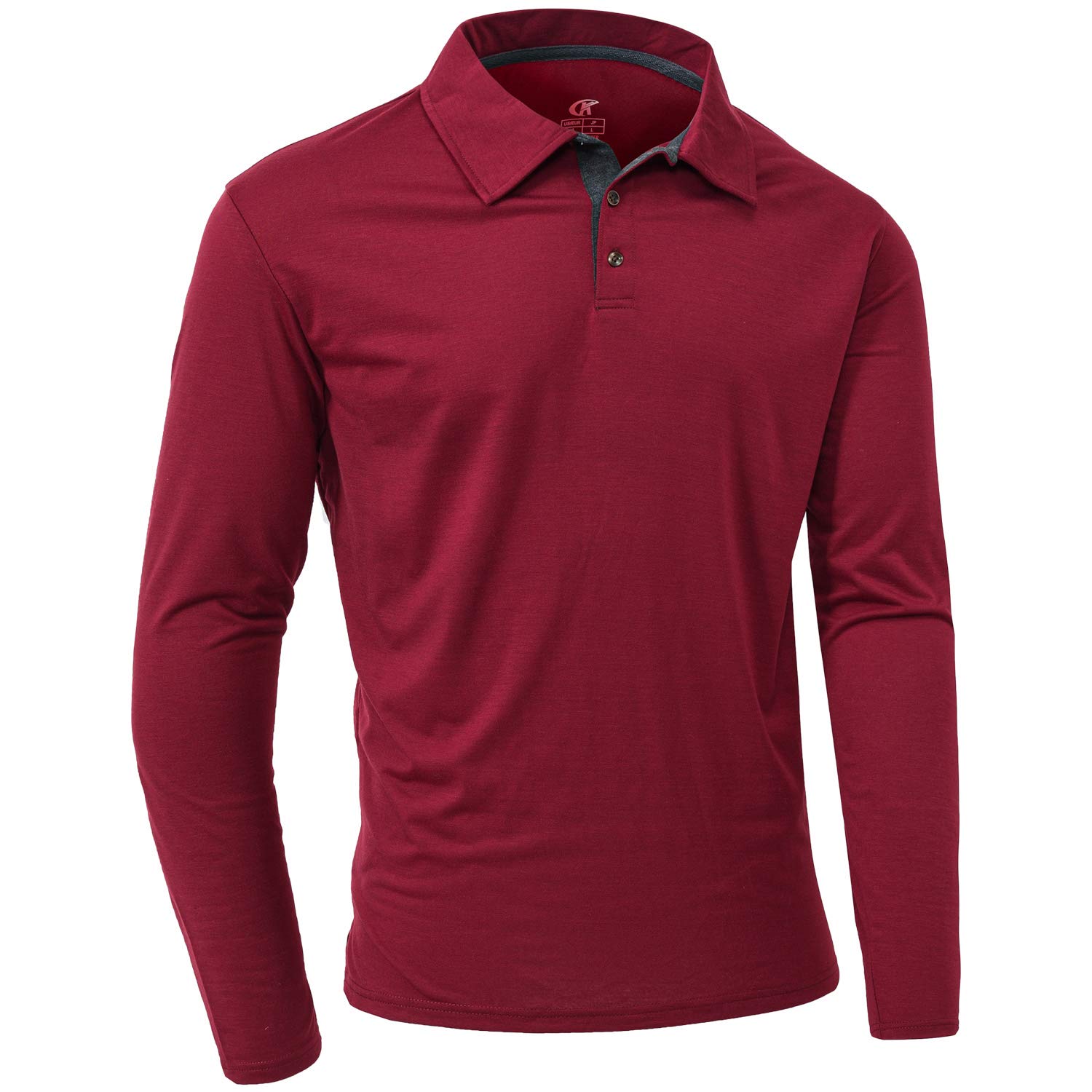 Premium Men's Long Sleeve Polo Shirt - Breathable Golf Shirt with Moisture-Wicking Fabric - Ideal for Golf, Business Casual & Outdoor Activities