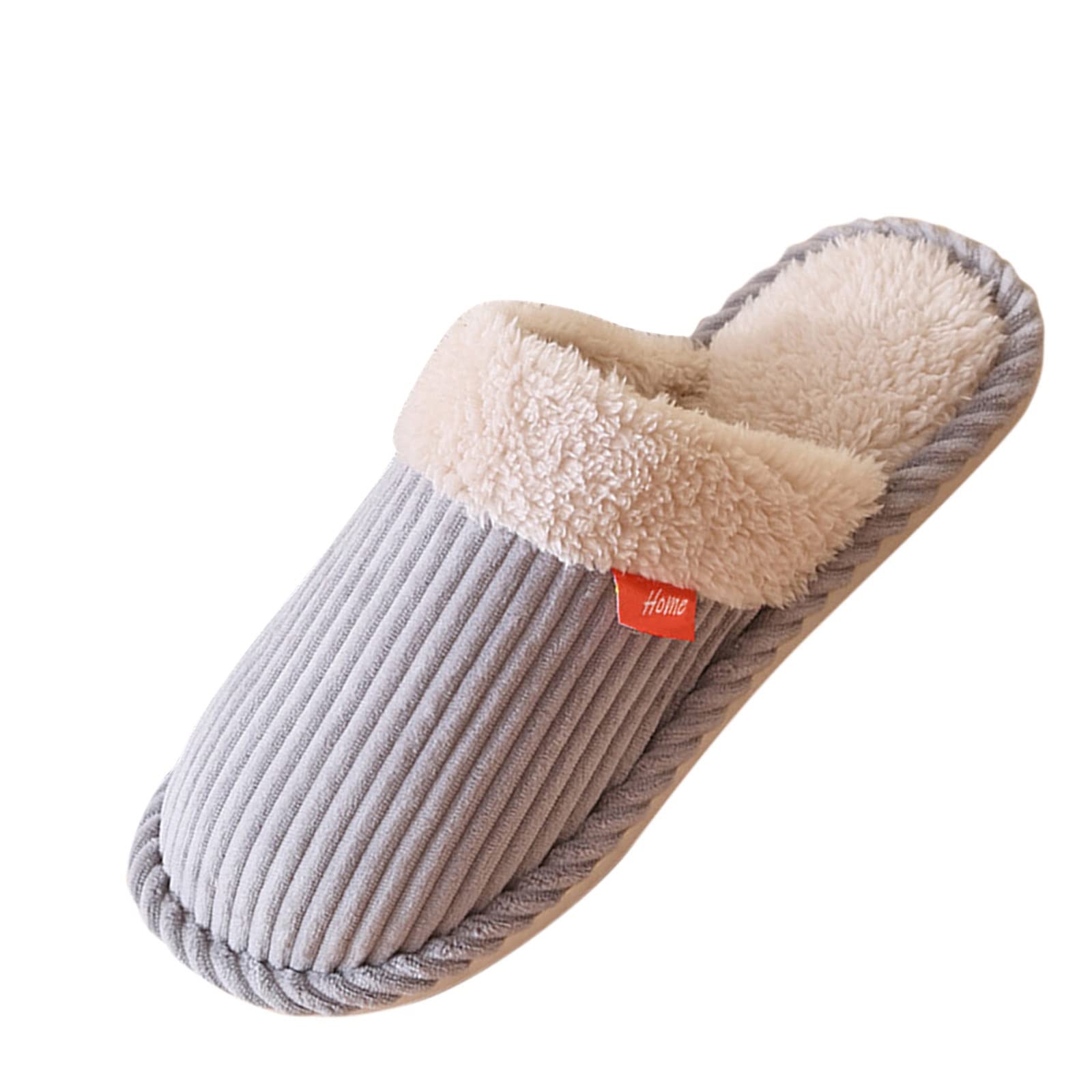 Women's Furry House Slippers with Non-Slip Soles - Warm & Comfortable Indoor/Outdoor Flat Shoes for Women - Perfect for Home, Office, and Winter Wear