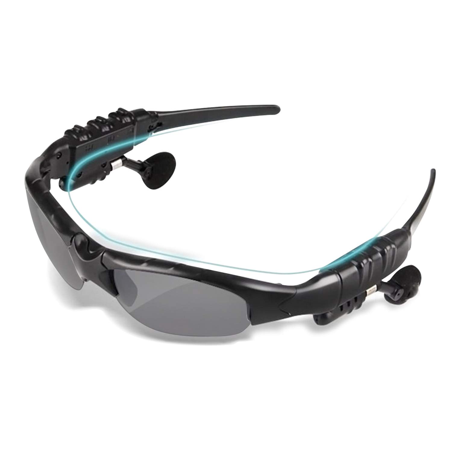 TechKen Bluetooth Sunglasses Headset - Wireless Music Glasses Compatible with iPhone, Samsung, LG Smartphones, PC & Tablets - Perfect for Running, Cycling & Outdoor Activities