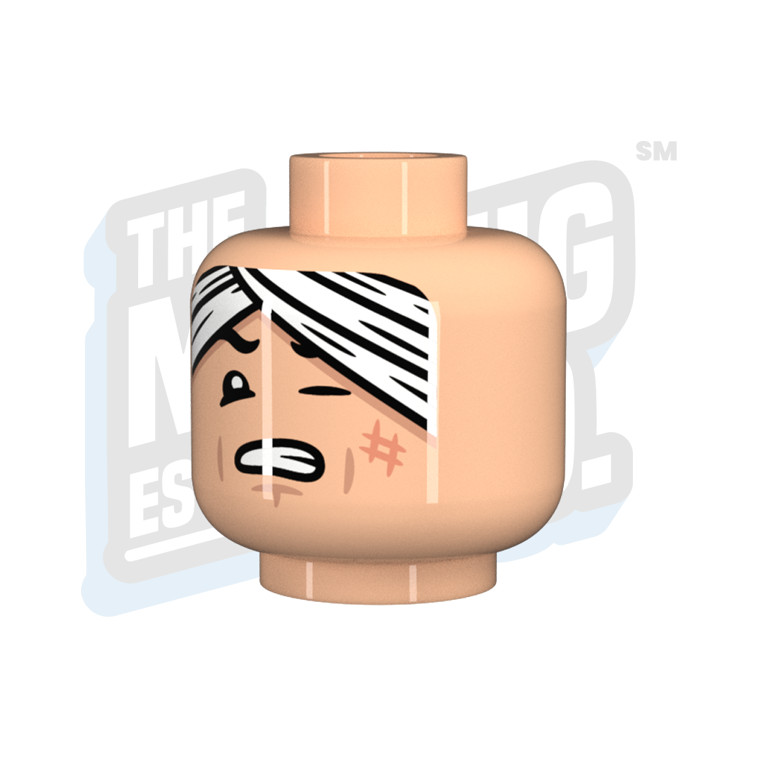 Wounded Head #7 (Light Flesh) - Realistic Halloween Prop for Scary Decorations & Haunted House Displays