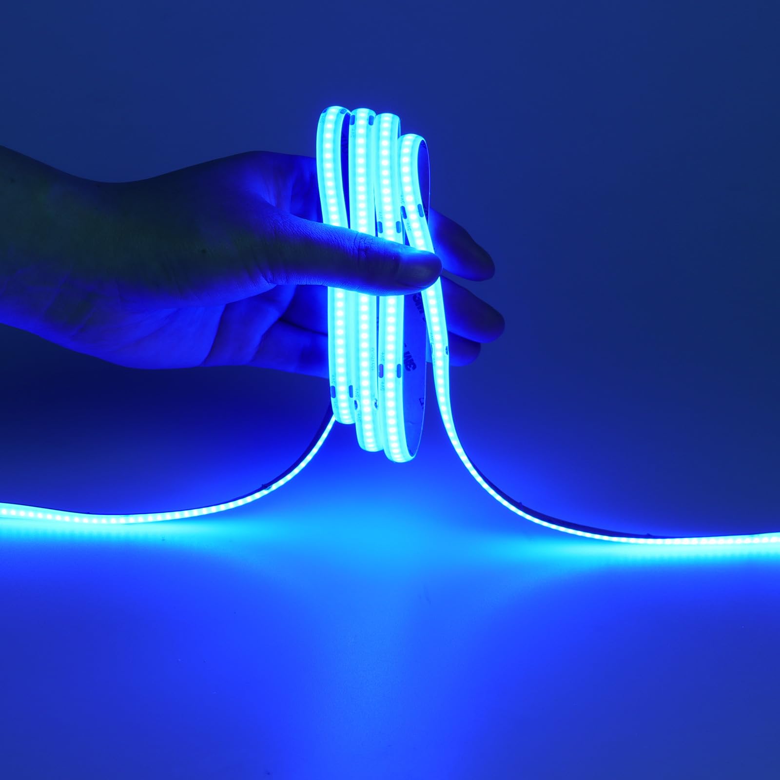 5V USB COB Blue LED Strip Light - IP65 Waterproof, 6.6ft/2M with 640 LEDs - High Brightness Flexible LED Tape Lights for Home Decoration, Bedroom, Party & DIY Projects