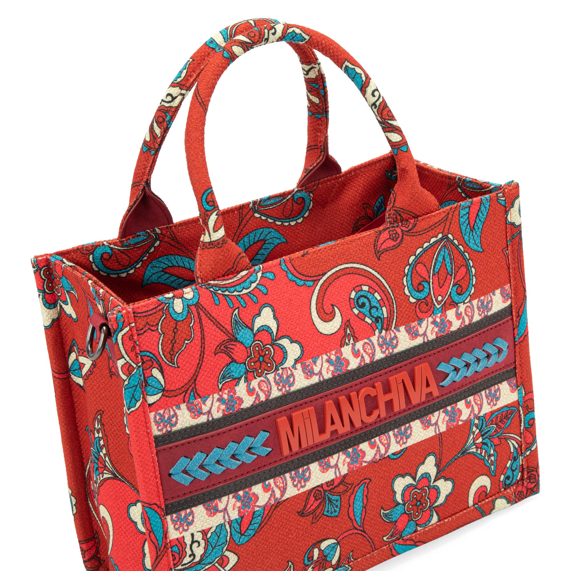Milan Chiva Floral Tote Bag for Women - Stylish Top-Handle Shoulder Purse - Perfect for Work, Travel & Everyday Use