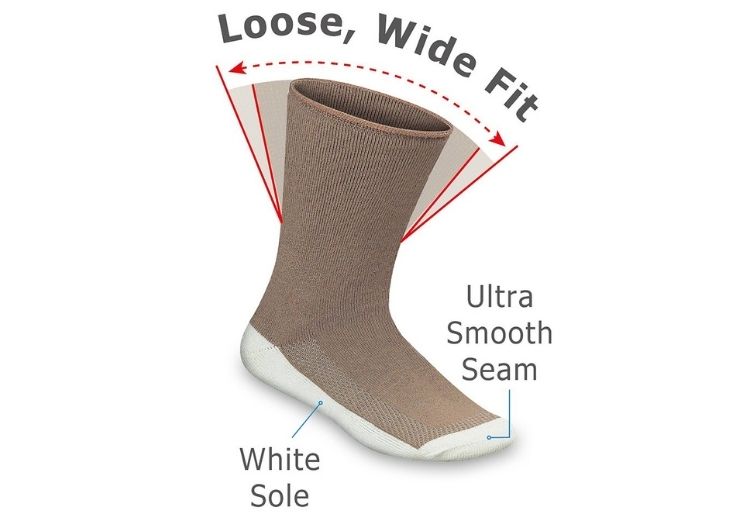 Comfortable Diabetic Socks for Men & Women - Breathable Brown Dress Socks for Circulation & Swelling Relief - Perfect for Work, Travel & Everyday Wear