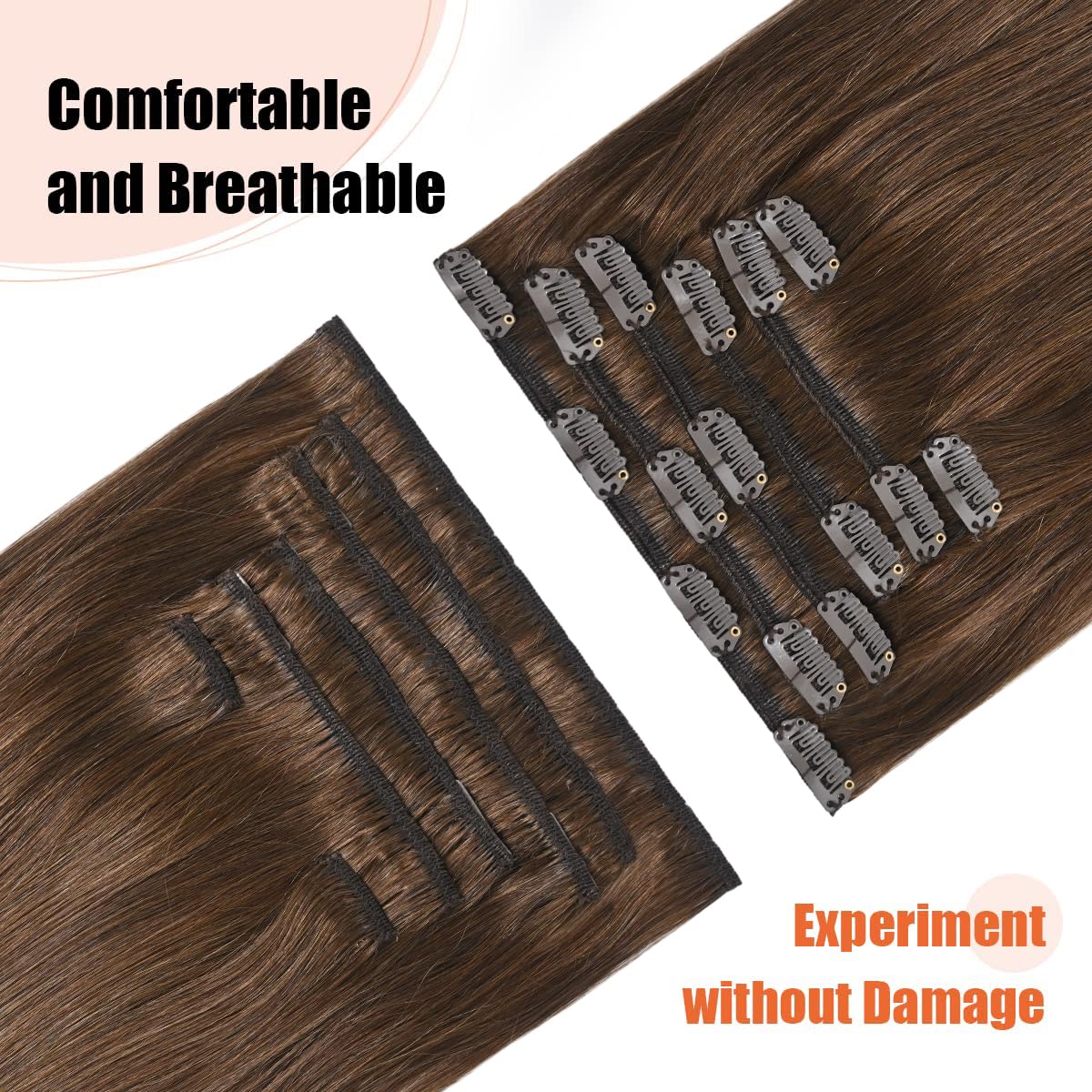 Medium Brown Clip-In Hair Extensions 20 Inch - 7pcs 70g Real Human Remy Hair, Soft & Natural Straight Double Weft for Women | #4 Chocolate Brown | Perfect for Daily Wear, Parties & Special Occasions