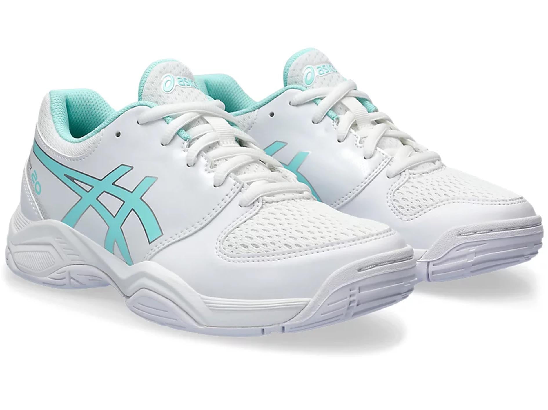 ASICS Kids Gel Netburner 20 GS Volleyball Shoes - White/Pink (1074A021-101) | Lightweight & Supportive for Junior Players - Perfect for Indoor Courts & Training Sessions