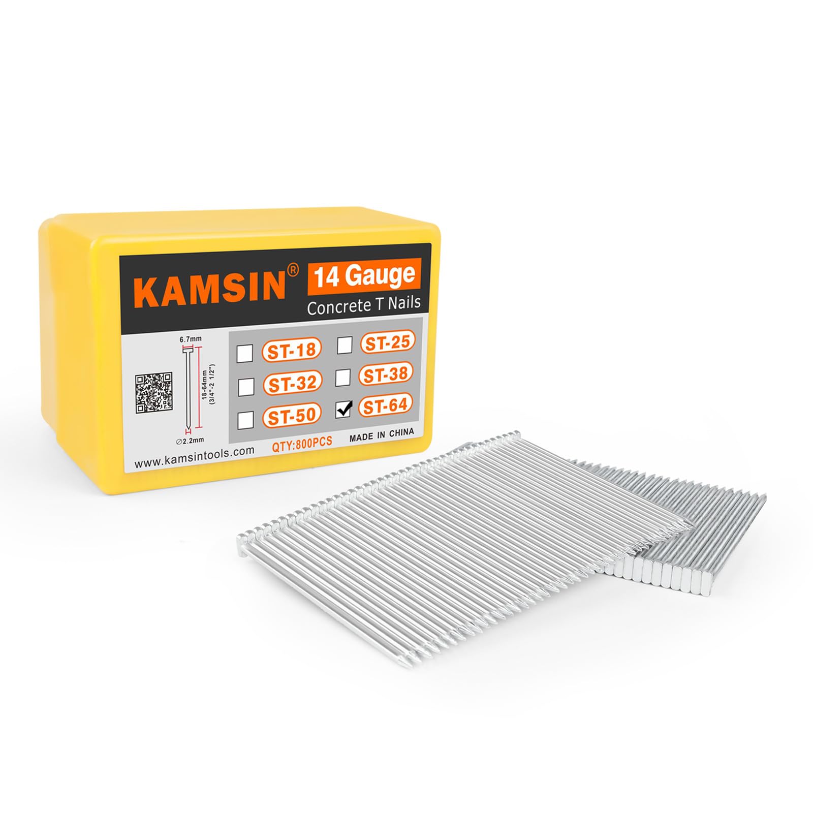 14 Gauge Galvanized Concrete T Nails - 2.5