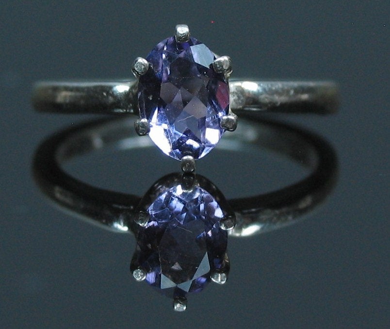 1ct Natural Amethyst Solitaire Ring - Solid Sterling Silver or 14K White/Yellow Gold - 7x5mm Oval Cut, Size 7, VVS Eye Clean - Perfect for Engagement, Anniversary & Everyday Elegant Jewelry