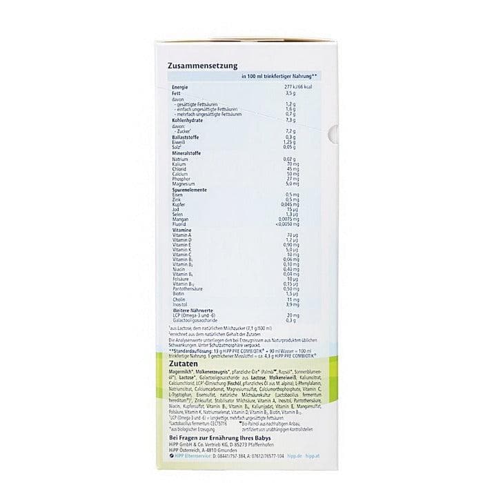 HIPP Bio Combiotik PRE Organic Baby Formula - 600g (Expiry 10/04/26) | Gentle Nutrition for Newborns & Infants | Perfect for Nighttime Feeding & Digestive Comfort