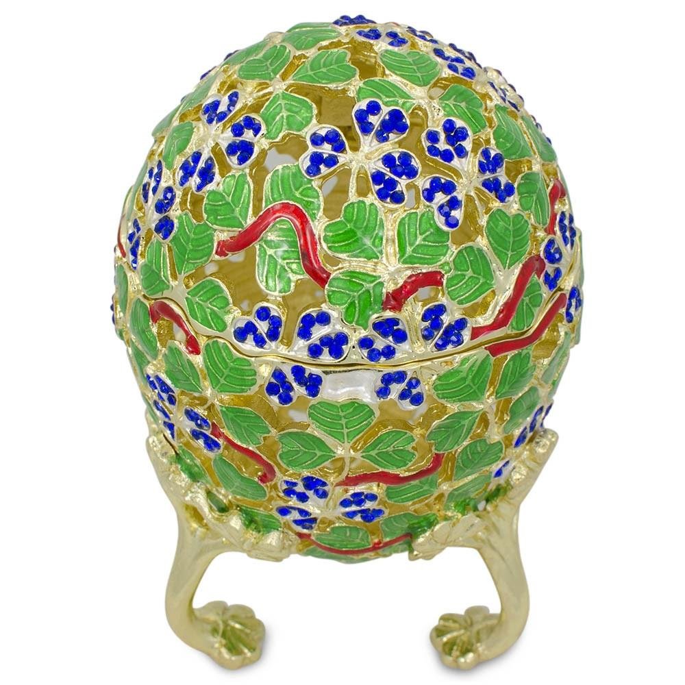 BestPysanky 1902 Clover Leaf Royal Imperial Easter Egg - Hand-Painted Ukrainian Artisan Decor for Easter, Home Display & Gift Giving