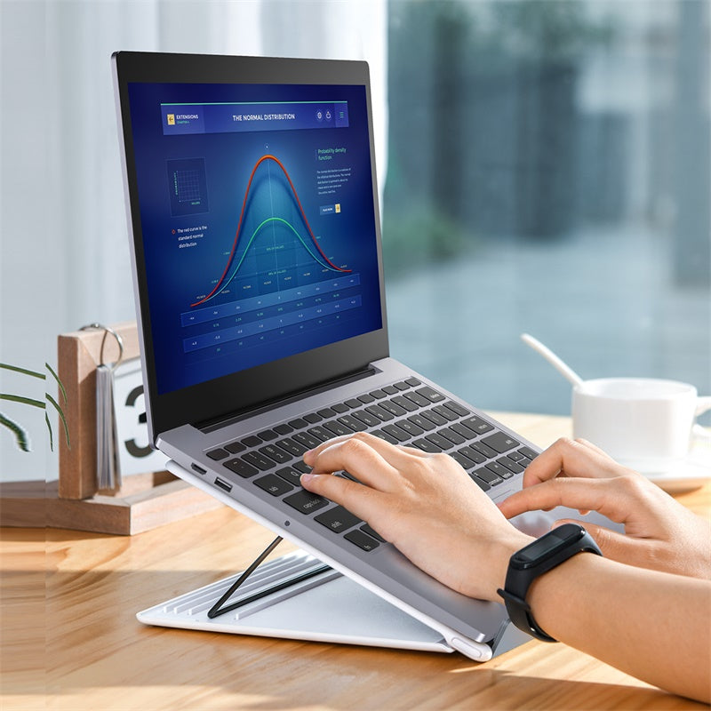 Baseus Adjustable Laptop Stand - Portable Ergonomic Aluminum Computer Riser for MacBook, iPad & Notebook - Perfect for Home Office, Work & Study