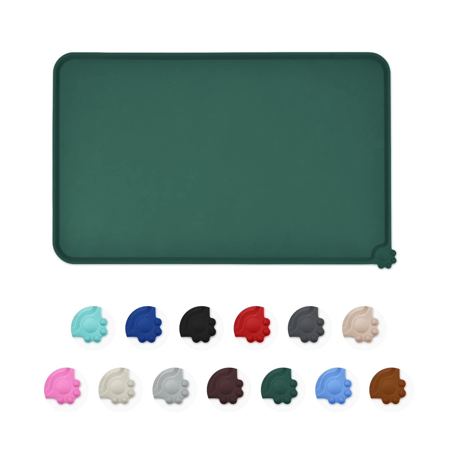 AOKLANT Non-Slip Waterproof Pet Food Mat for Dogs and Cats - Durable Bowl Placemat with Multiple Color Options - Perfect for Messy Eaters and Spill Protection in Kitchen or Feeding Area