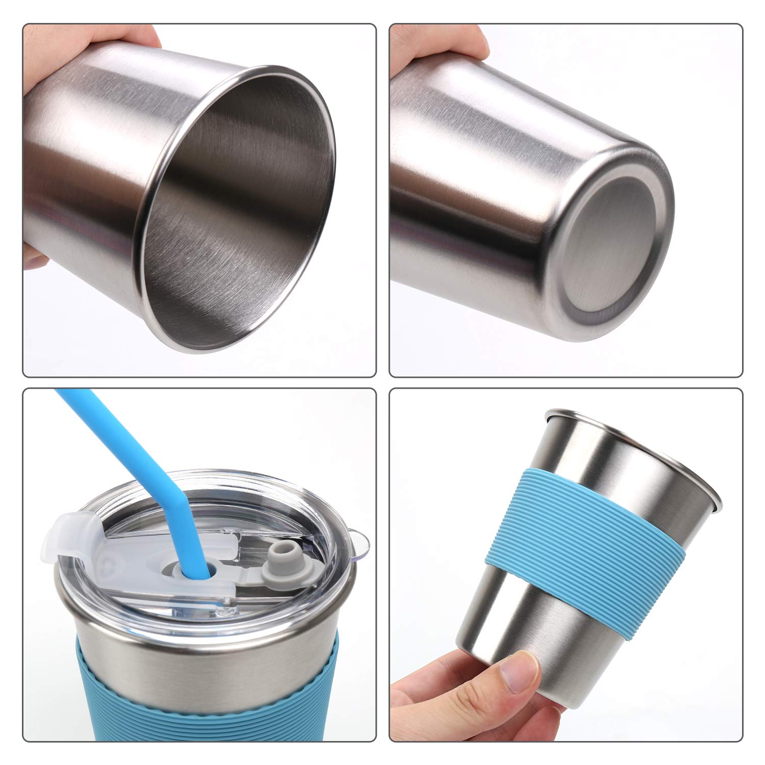**Rommeka Stainless Steel Toddler Cups with Straws - 5 Pack 12oz Kids Sippy Cups for Smoothies & Drinks | 18/8 Food-Grade Safe, Stackable & Reusable with Lids | Perfect for Daycare, Travel & Home Use**