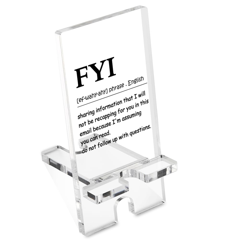 Funny Acrylic Phone Stand with Humorous Design - Unique Office Gift for Women, Men, Coworkers, Friends & Family - Perfect for Desk, Nightstand, Home & Office Use - DX18
