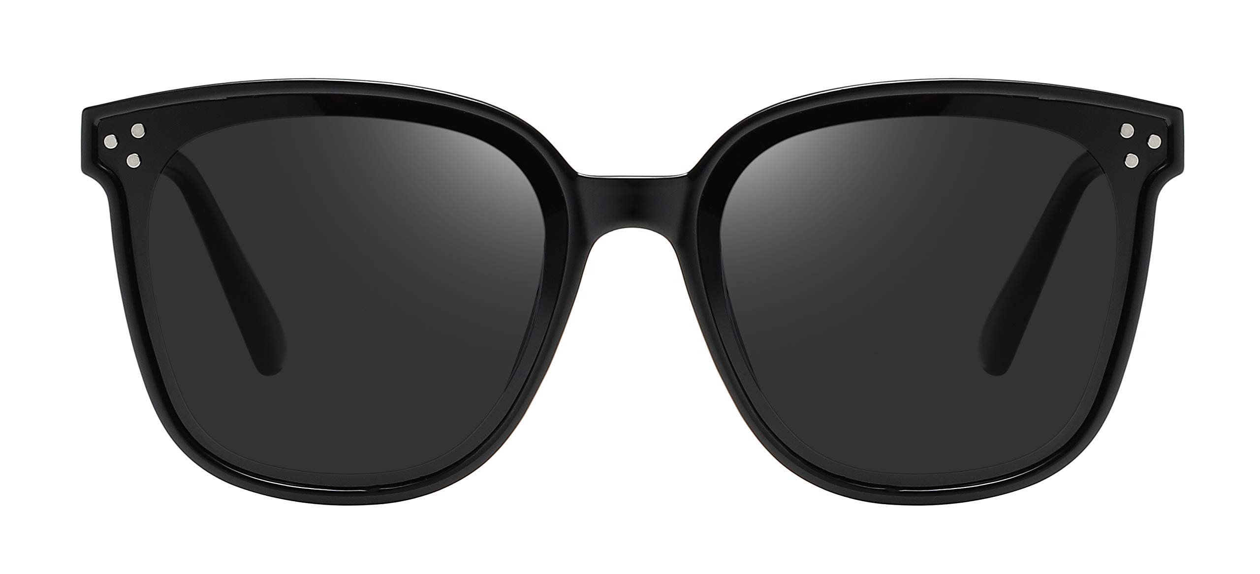 MAOLEN Polarized Square Sunglasses for Women & Men - Vintage Oversized Horned Frame with Flat Lenses - UV Protection for Driving, Beach & Outdoor Activities