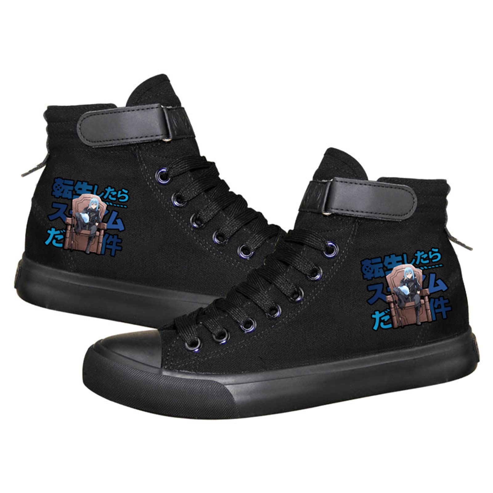 KPOP Anime Shoes - That Time I Got Reincarnated as a Slime Printed High Top Canvas Sneakers for Men & Women | Casual Cosplay Fashion Footwear for Anime Conventions & Streetwear