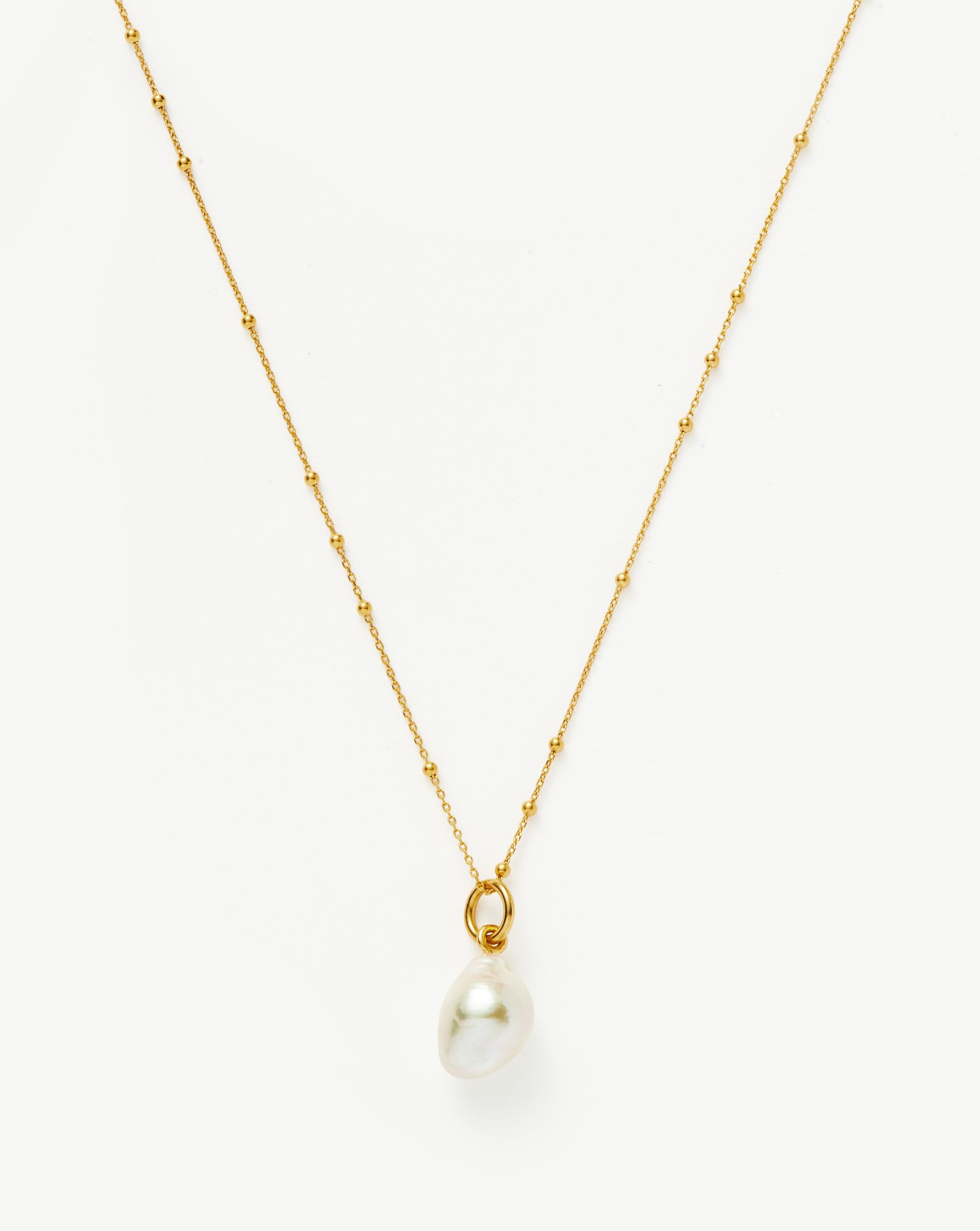 Baroque Pearl Necklace for Women - 18k Gold Vermeil & Freshwater Pearl Jewelry - Elegant Gift for Her, Wedding, Anniversary, or Special Occasion