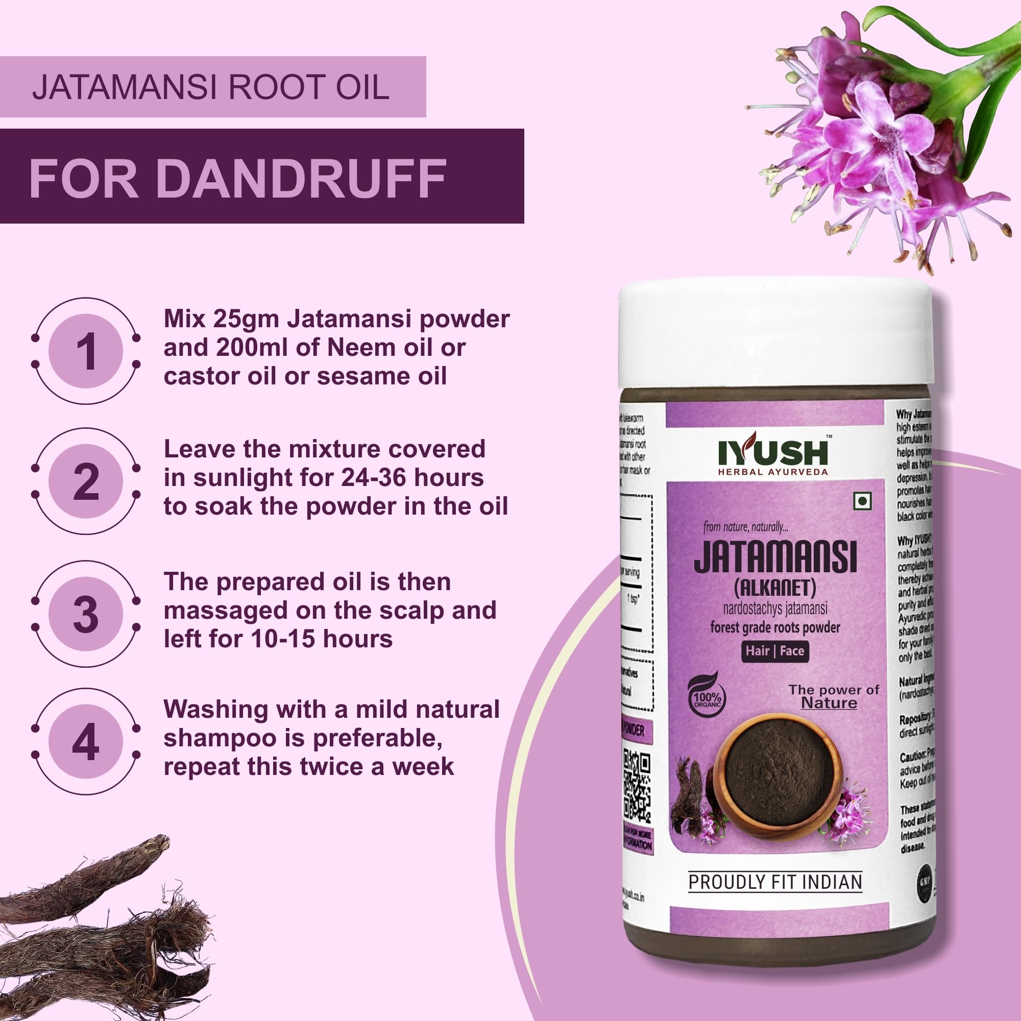 Organic Jatamansi Powder 250g - Ayurvedic Herbal Supplement for Hair Growth & Stress Relief | Pure Jatamasi Root Powder for Healthy Hair Care & Natural Relaxation | Perfect for DIY Hair Masks, Herbal Teas & Aromatherapy