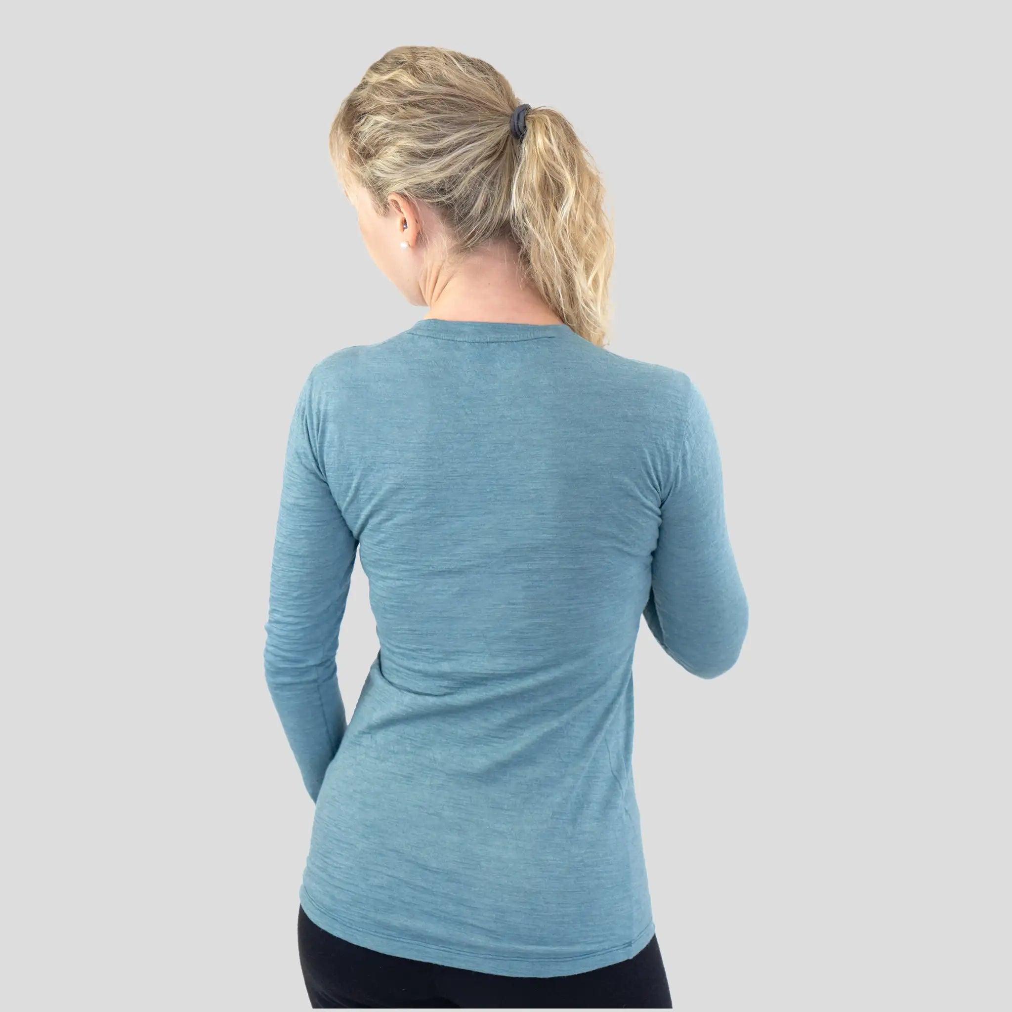 Ultralight Women's Alpaca Wool Long Sleeve T-Shirt - 160 GSM Soft & Warm Base Layer for Winter Hiking, Yoga & Casual Wear