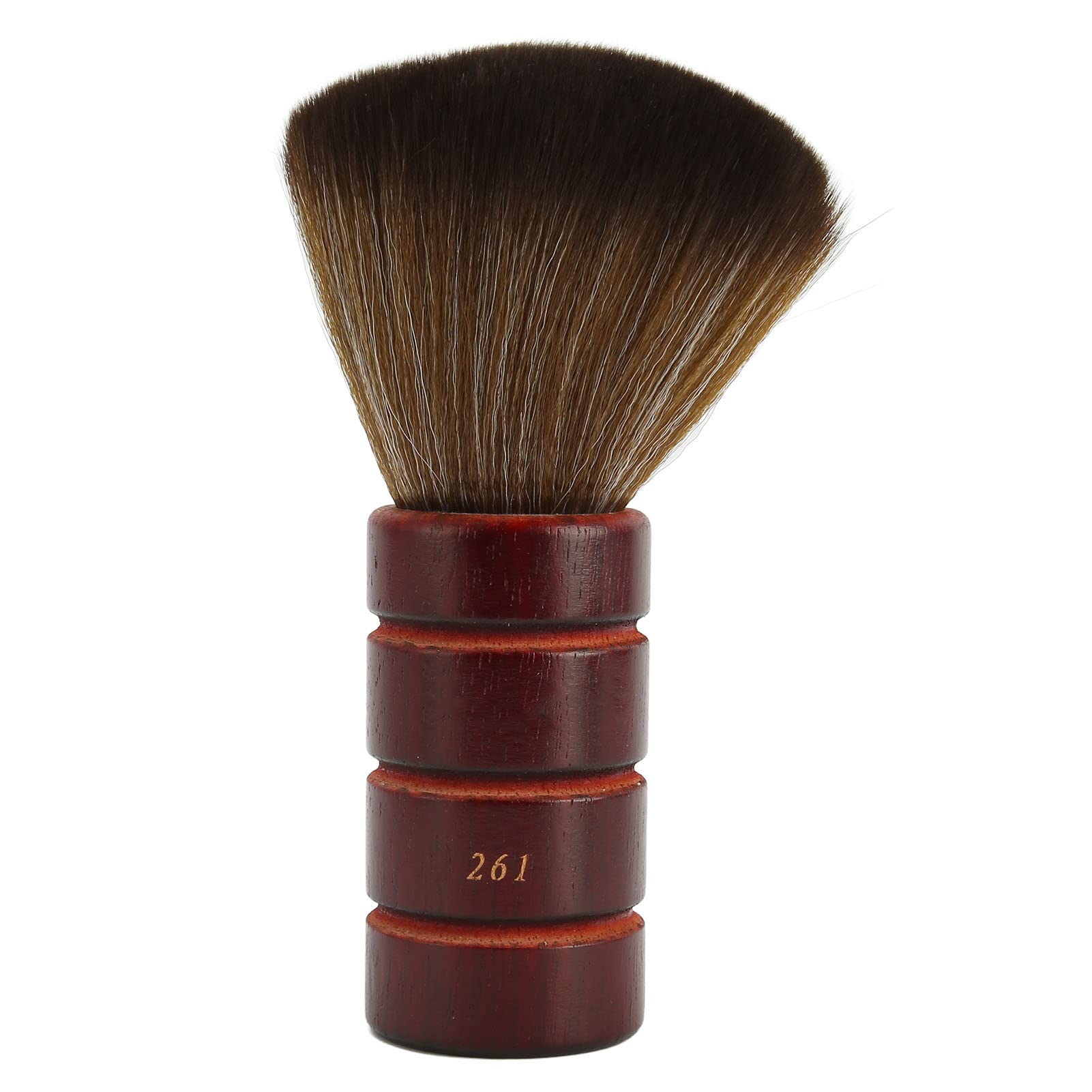 Professional Wooden Face Duster Brush - Lightweight & Durable Makeup Brush for Powder Application, Cleaning & Hairstyling | Perfect for Home Barber Shops, Salon Professionals & Personal Grooming Kits | Natural Brown Eco-Friendly Design